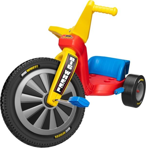 Schylling Big Wheel Big Spin - Original Classic Ride On Bike - Low-Riding Tricycle with Handbrake, Storage Compartment, Adjustable Seat - Kids 3-7 Years Old up to 70 lbs